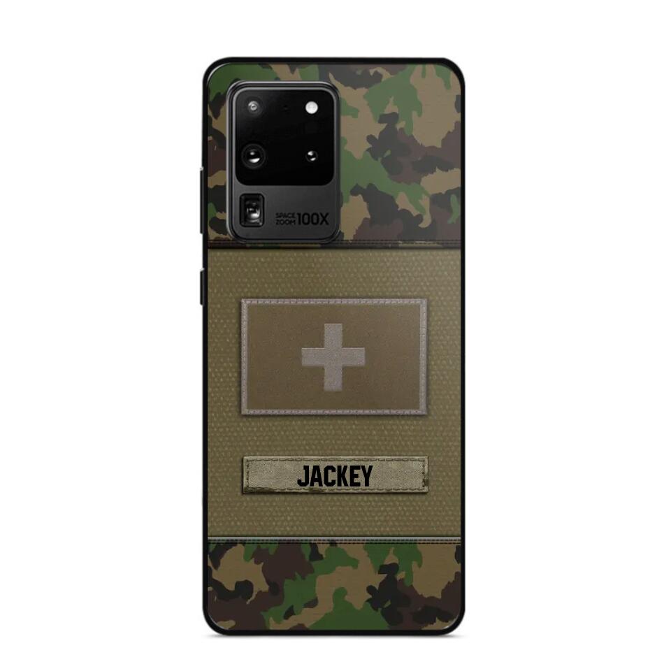 Personalized Swiss Veterans/Soldier Camo Phone Case Printed 22OCT-HY11