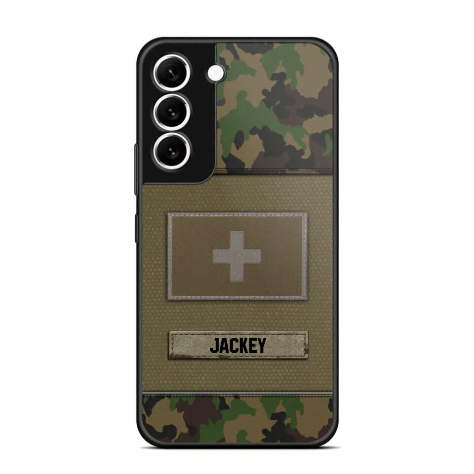 Personalized Swiss Veterans/Soldier Camo Phone Case Printed 22OCT-HY11