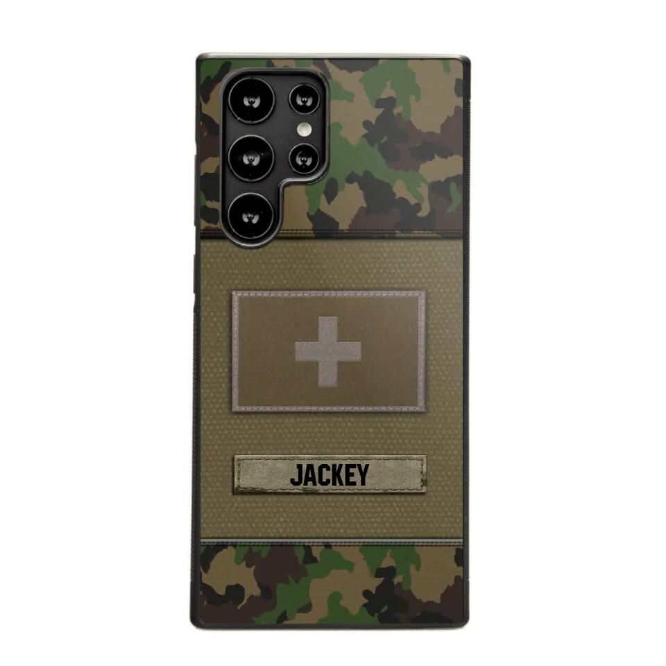 Personalized Swiss Veterans/Soldier Camo Phone Case Printed 22OCT-HY11