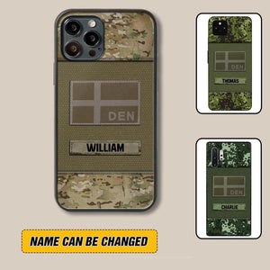 Personalized Danish Veterans/Soldier Camo Phone Case Printed 22OCT-HY11