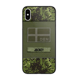 Personalized Danish Veterans/Soldier Camo Phone Case Printed 22OCT-HY11