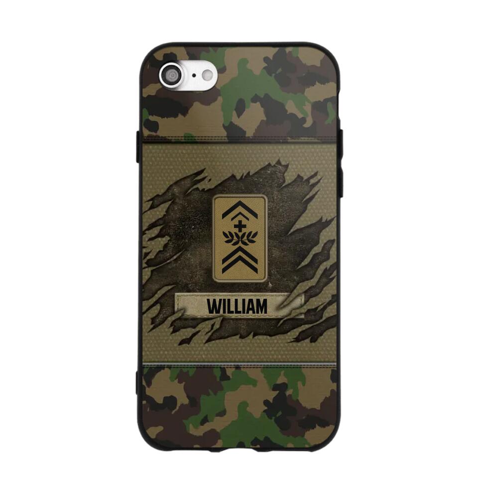 Personalized Swiss Veterans/Soldier Phone Case Printed 22OCT-HY11