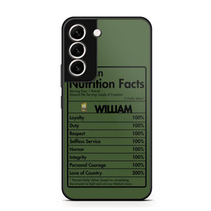 Personalized Canadian Veteran Nutrition Facts Phonecase 3D Printed QTDT1210