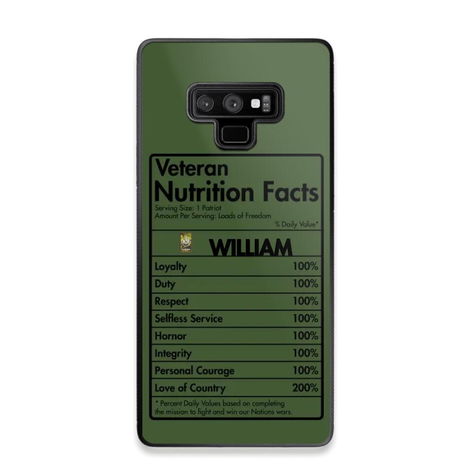 Personalized Canadian Veteran Nutrition Facts Phonecase 3D Printed QTDT1210