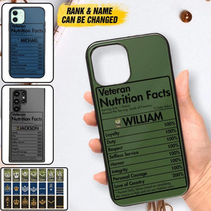 Personalized Canadian Veteran Nutrition Facts Phonecase 3D Printed QTDT1210