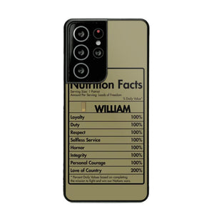 Personalized Italian Veteran Nutrition Facts Phonecase 3D Printed QTDT1210