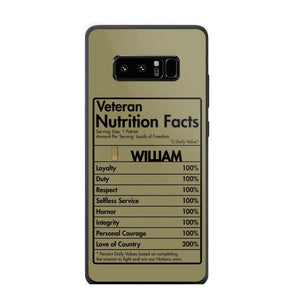 Personalized Italian Veteran Nutrition Facts Phonecase 3D Printed QTDT1210