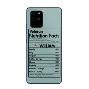 Personalized US Veteran Nutrition Facts Phonecase 3D Printed QTDT1210