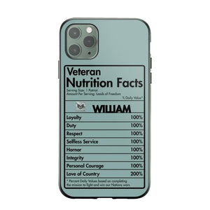 Personalized US Veteran Nutrition Facts Phonecase 3D Printed QTDT1210