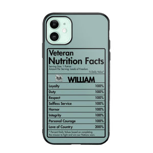 Personalized US Veteran Nutrition Facts Phonecase 3D Printed QTDT1210