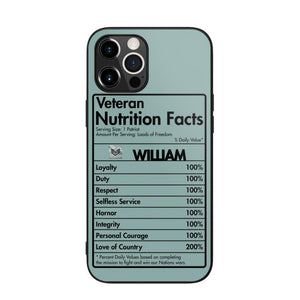 Personalized US Veteran Nutrition Facts Phonecase 3D Printed QTDT1210