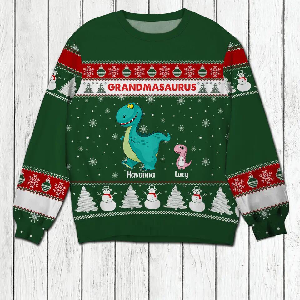 Personalized Grandmasaurus Christmas Sweatshirt Prined 22OCT-HY12