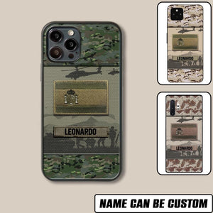 Personalized Spanish Veterans/Soldier Camo Phone Case Printed 22OCT-HQ14