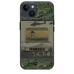 Personalized Spanish Veterans/Soldier Camo Phone Case Printed 22OCT-HQ14