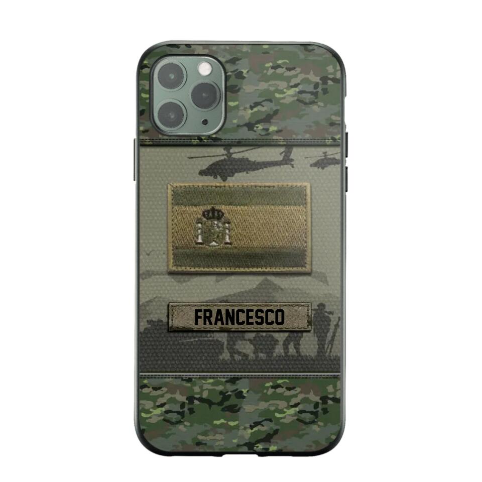 Personalized Spanish Veterans/Soldier Camo Phone Case Printed 22OCT-HQ14