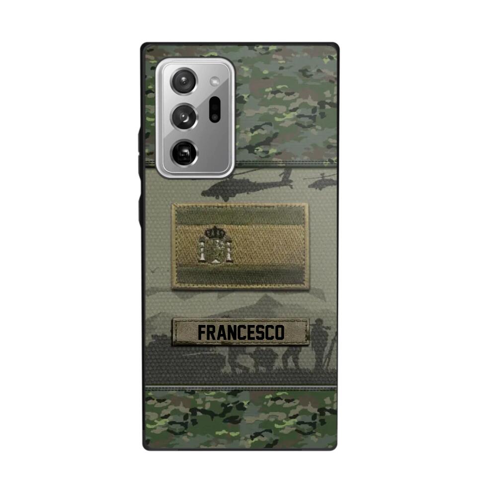 Personalized Spanish Veterans/Soldier Camo Phone Case Printed 22OCT-HQ14