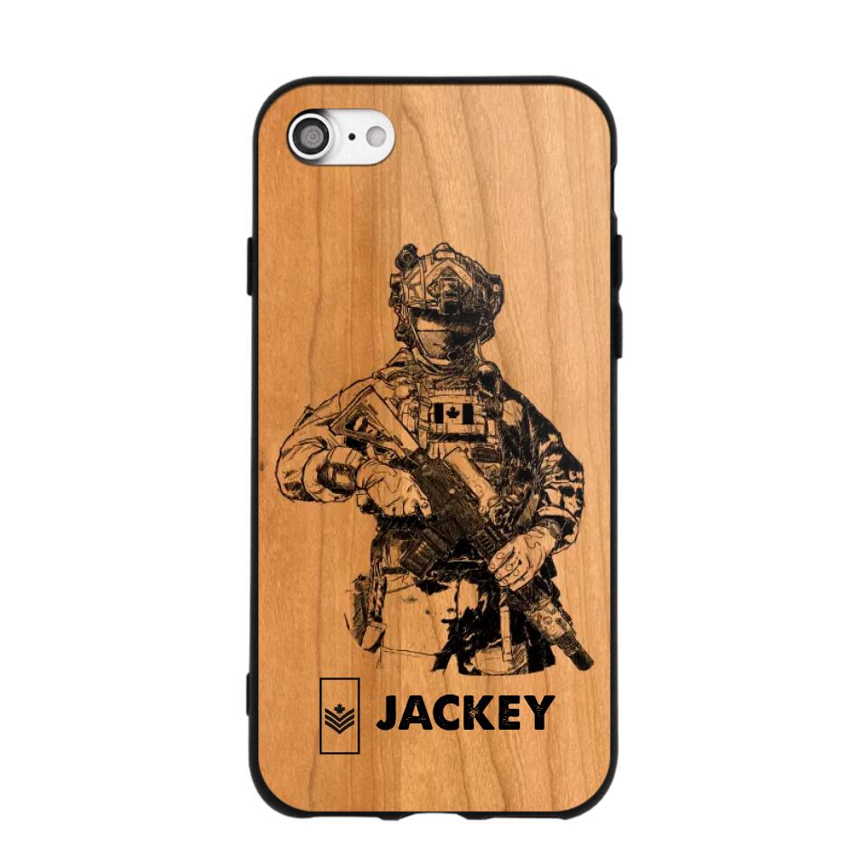 Personalized Canadian Veteran/Soldier Phonecase 3D Printed 22OCT-HY14