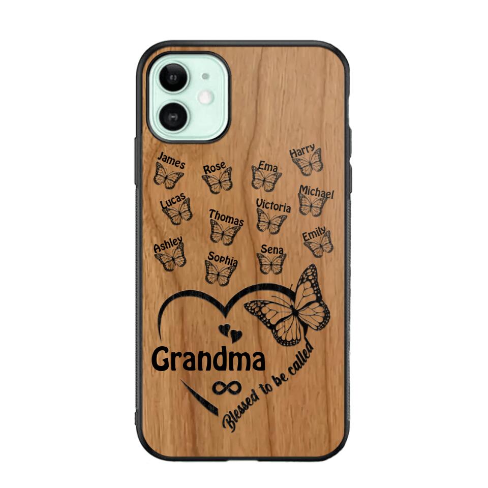 Personalized Blessed To Be Called Grandma Kid Name Butterfly Phonecase 3D Printed 22OCT-HQ15