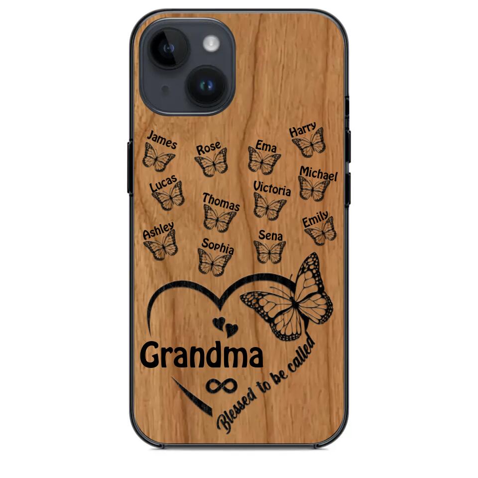 Personalized Blessed To Be Called Grandma Kid Name Butterfly Phonecase 3D Printed 22OCT-HQ15