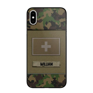 Personalized Swiss Veterans/Soldier Camo Flag Phone Case Printed 22OCT-HY15