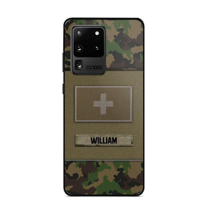 Personalized Swiss Veterans/Soldier Camo Flag Phone Case Printed 22OCT-HY15