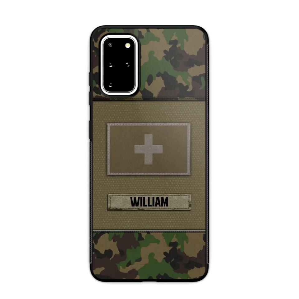 Personalized Swiss Veterans/Soldier Camo Flag Phone Case Printed 22OCT-HY15