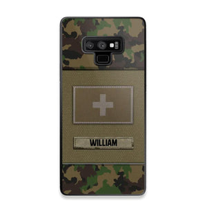 Personalized Swiss Veterans/Soldier Camo Flag Phone Case Printed 22OCT-HY15