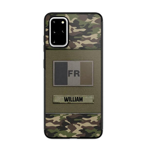 Personalized French Veterans/Soldier Camo Flag Phone Case Printed 22OCT-HY15