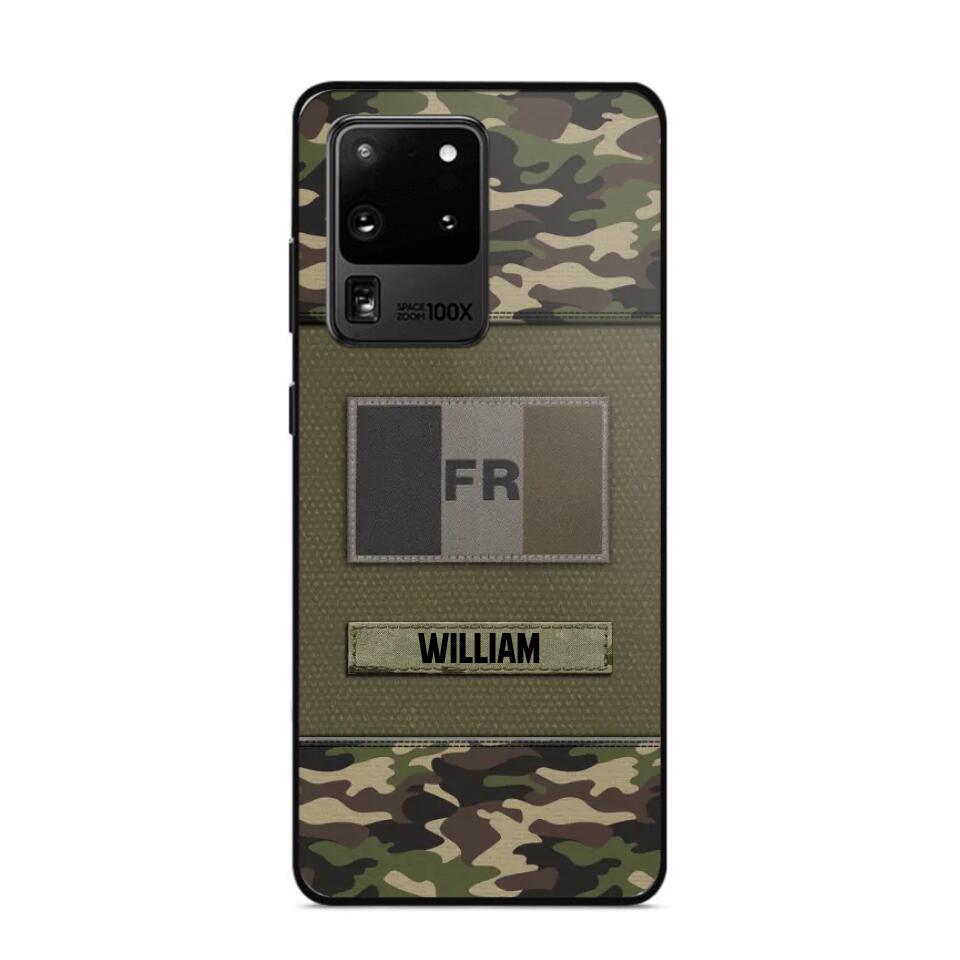 Personalized French Veterans/Soldier Camo Flag Phone Case Printed 22OCT-HY15