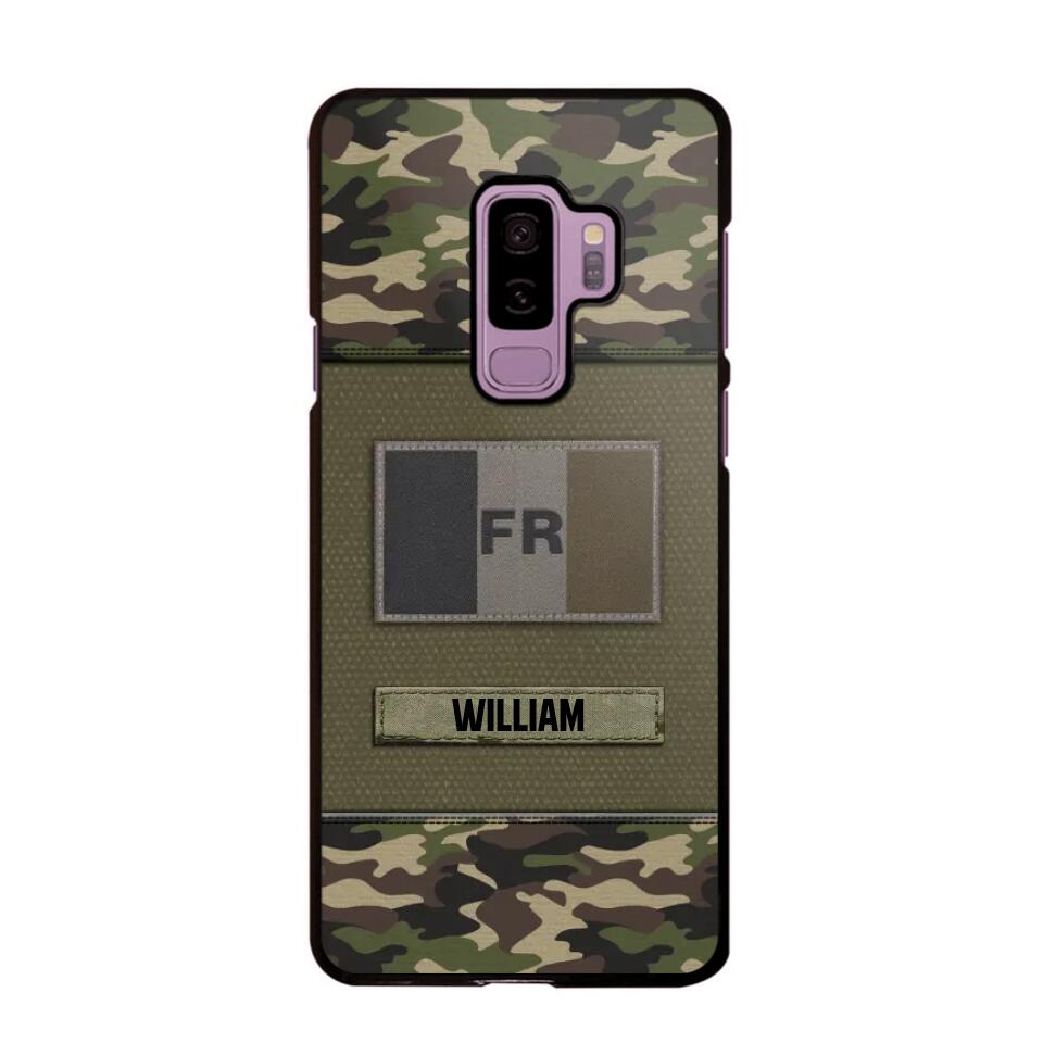 Personalized French Veterans/Soldier Camo Flag Phone Case Printed 22OCT-HY15