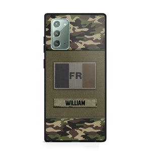 Personalized French Veterans/Soldier Camo Flag Phone Case Printed 22OCT-HY15