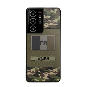 Personalized French Veterans/Soldier Camo Flag Phone Case Printed 22OCT-HY15