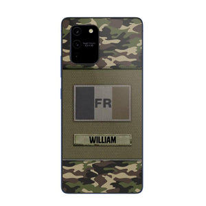 Personalized French Veterans/Soldier Camo Flag Phone Case Printed 22OCT-HY15