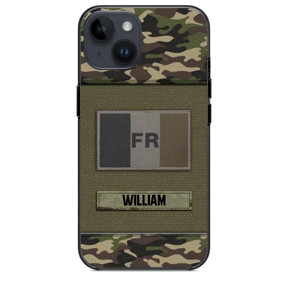 Personalized French Veterans/Soldier Camo Flag Phone Case Printed 22OCT-HY15