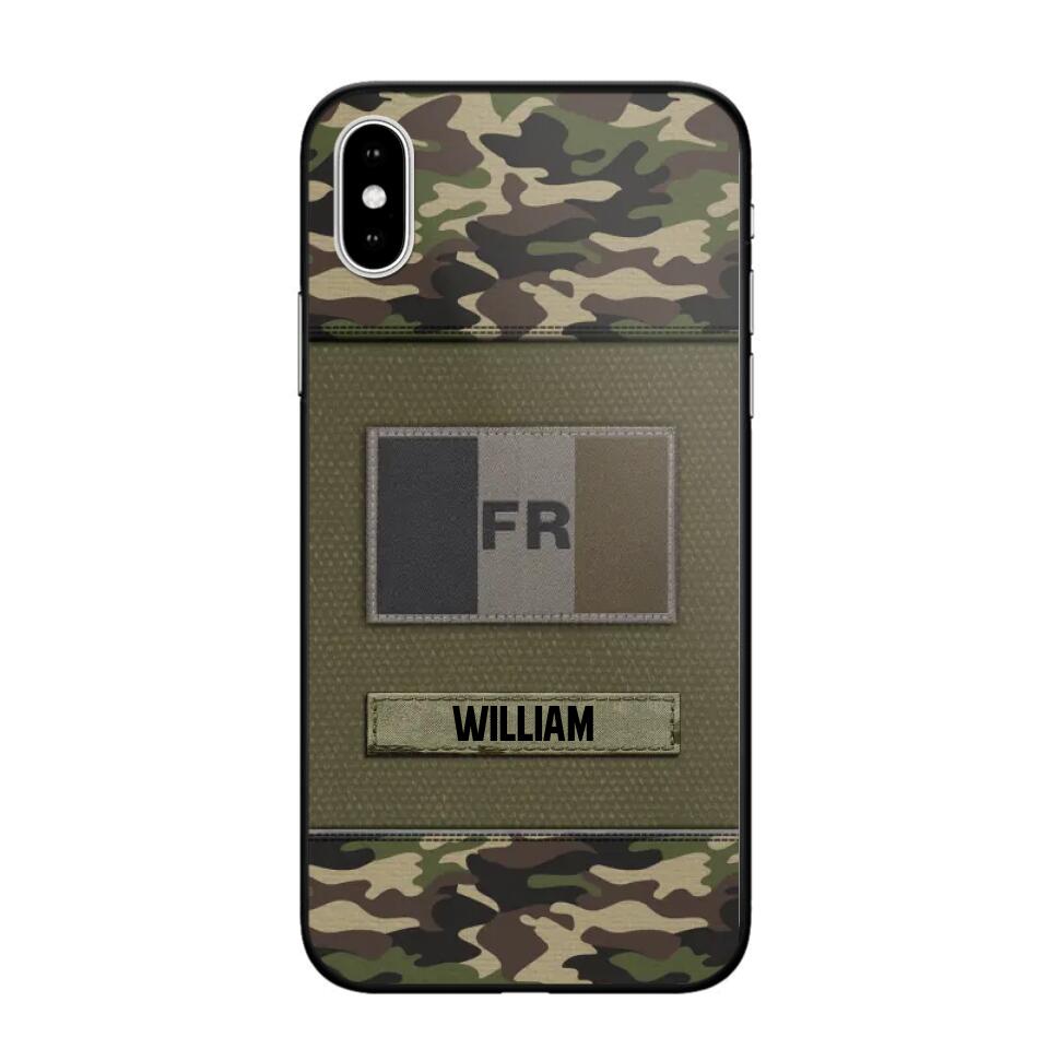 Personalized French Veterans/Soldier Camo Flag Phone Case Printed 22OCT-HY15