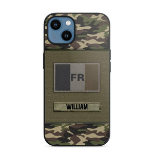 Personalized French Veterans/Soldier Camo Flag Phone Case Printed 22OCT-HY15