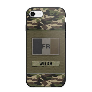 Personalized French Veterans/Soldier Camo Flag Phone Case Printed 22OCT-HY15