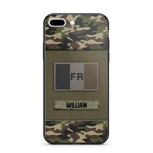 Personalized French Veterans/Soldier Camo Flag Phone Case Printed 22OCT-HY15