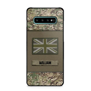 Personalized UK Veterans/Soldier Camo Flag Phone Case Printed 22OCT-HY15