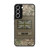 Personalized UK Veterans/Soldier Camo Flag Phone Case Printed 22OCT-HY15