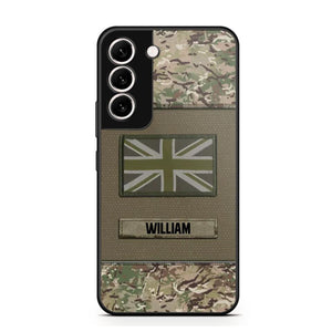 Personalized UK Veterans/Soldier Camo Flag Phone Case Printed 22OCT-HY15