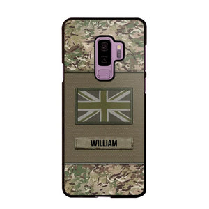 Personalized UK Veterans/Soldier Camo Flag Phone Case Printed 22OCT-HY15