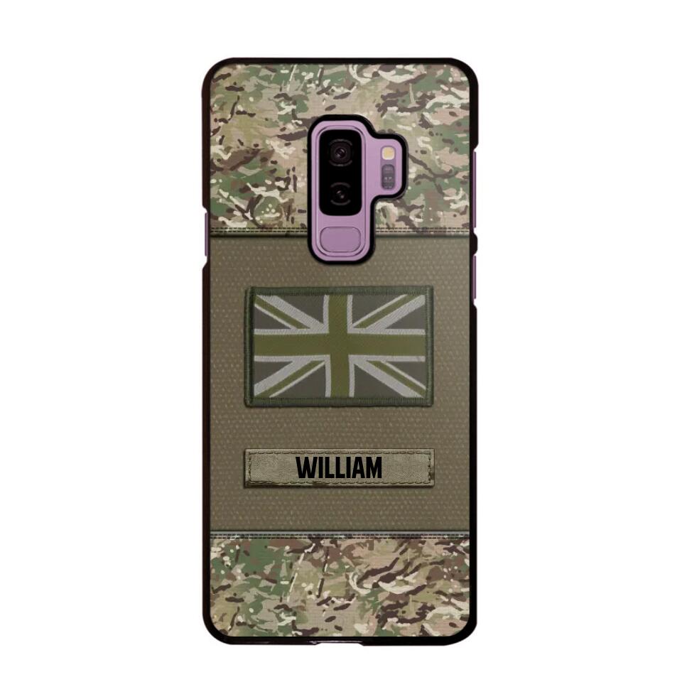 Personalized UK Veterans/Soldier Camo Flag Phone Case Printed 22OCT-HY15