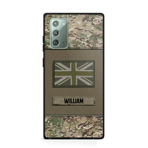 Personalized UK Veterans/Soldier Camo Flag Phone Case Printed 22OCT-HY15