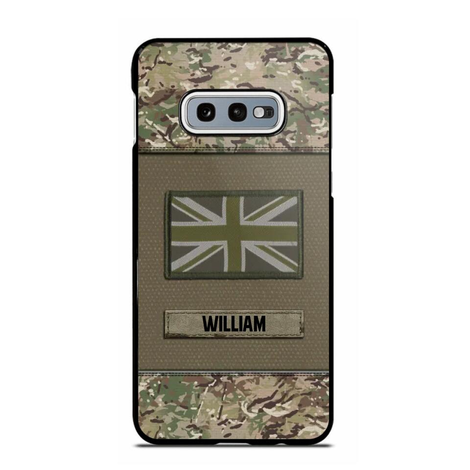 Personalized UK Veterans/Soldier Camo Flag Phone Case Printed 22OCT-HY15