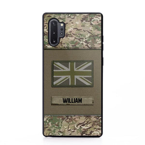 Personalized UK Veterans/Soldier Camo Flag Phone Case Printed 22OCT-HY15