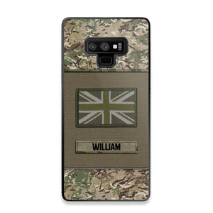 Personalized UK Veterans/Soldier Camo Flag Phone Case Printed 22OCT-HY15