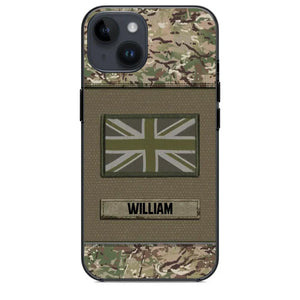 Personalized UK Veterans/Soldier Camo Flag Phone Case Printed 22OCT-HY15