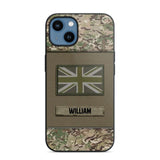 Personalized UK Veterans/Soldier Camo Flag Phone Case Printed 22OCT-HY15