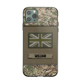 Personalized UK Veterans/Soldier Camo Flag Phone Case Printed 22OCT-HY15